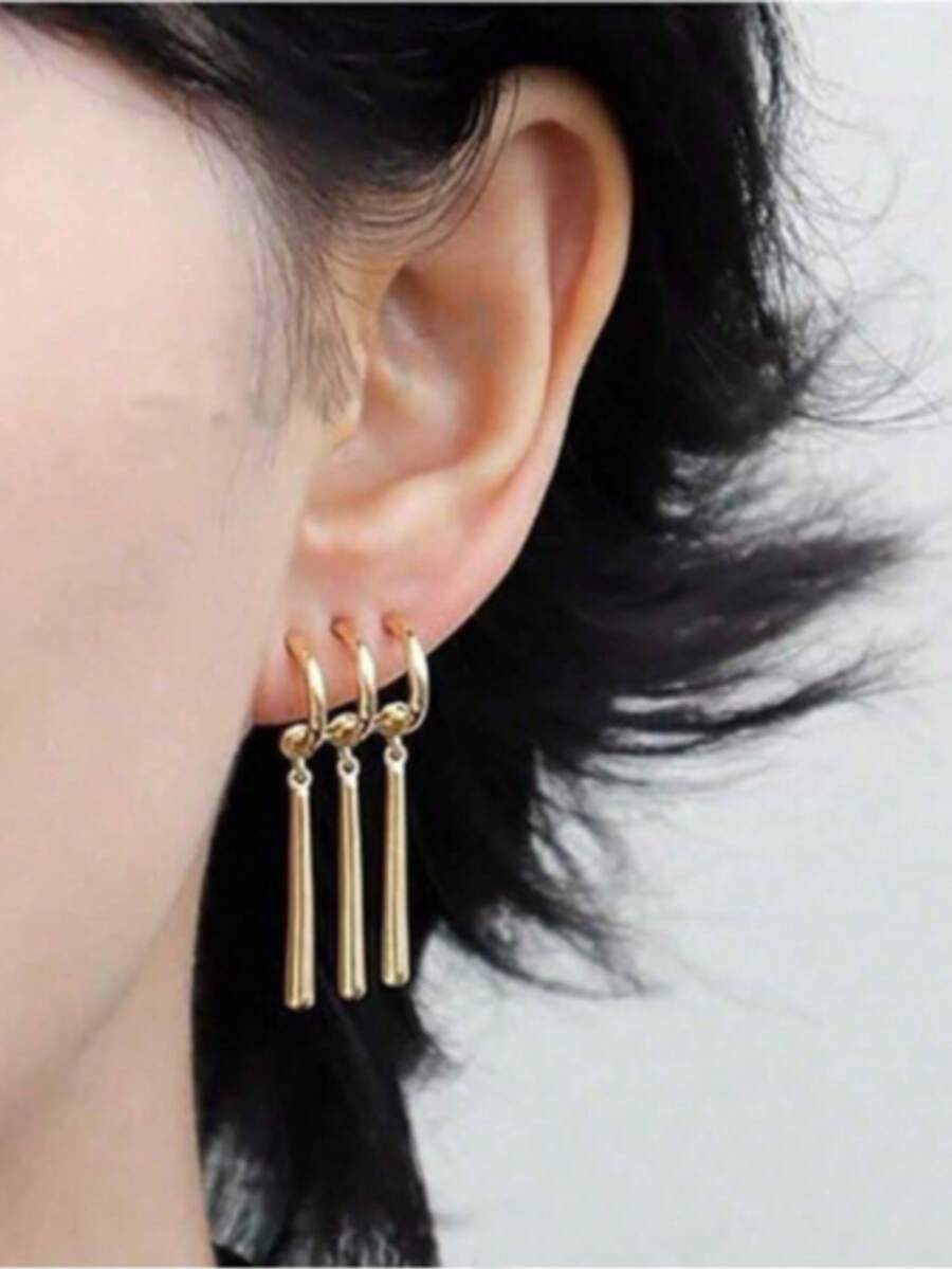 Aretes de personaje de anime, unisex, adecuados para cosplay - Solo se necesita un orificio en la oreja - Aretes exclusivos para fans del anime - Dorado - Ver 1