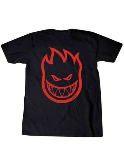 Camiseta de Skateboard Spitfire Bighead [Talla Grande] NegroRojo