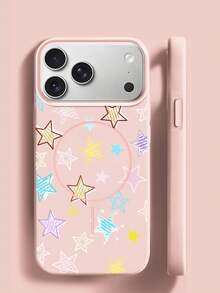 Matte magnetische Handyhülle mit vollflächigem Pentagramm für iPhone 17 Pro Max und 17 Air, weiche, stoßfeste TPU-Schutzhülle - Pink - Übersicht 2