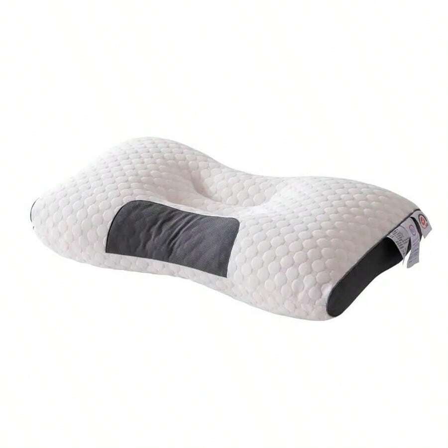 Honeycomb Massage Pillow 3D Double Stitched Knitted Cotton Pillow Core Home Non-Slumping Cervical Protection Pillow - 奶油白 - 查看 1