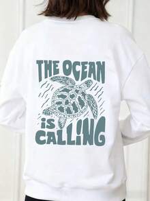 Sudadera casual de cuello redondo con manga larga y estampado tropical para mujer, para otoño/invierno. Sudadera casual de cuello redondo con diseño de estampado estilo universitario, que irradia vitalidad juvenil. Adecuada para correr, uso casual, reuniones, fiestas, etc. Proporciona una experiencia de uso cómoda en otoño/invierno, adecuada para actividades como correr y hacer ejercicio. Sudadera de cuello redondo de corte holgado para mujer, adecuada para el estilo callejero y el uso al aire libre, aplicable para otoño/invierno.