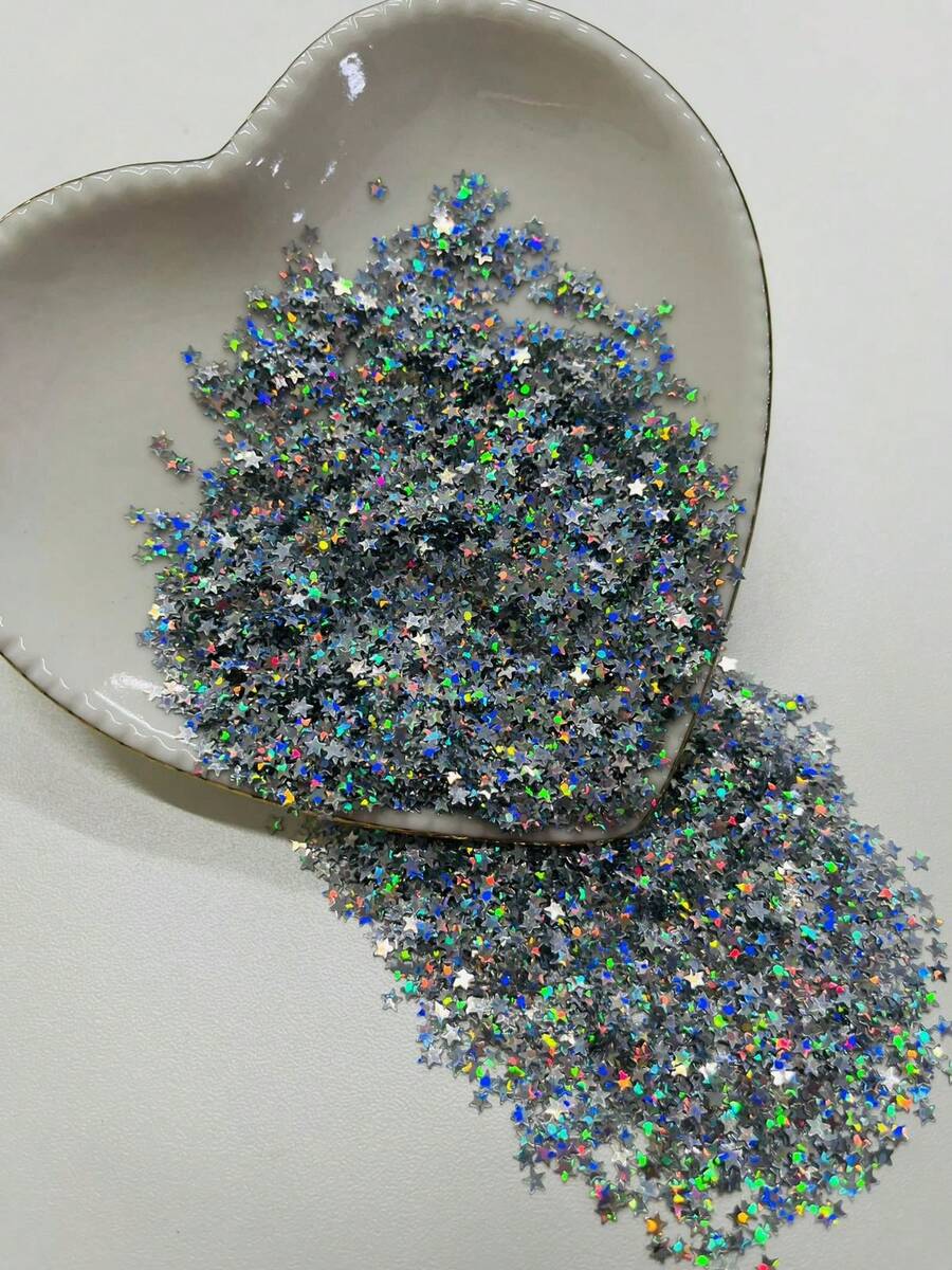 Mini Star Sequins - 03 Mm (PACK Of 20 Grams) - Plateado - Ver 1
