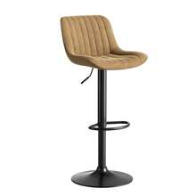 Black Dining Bar Swivel Chairs, Set Of 4 – Upholstered In Velvet, Height Adjustable, 360° Swivel Function - Brown + Iron + Metal & Wood + Velvet + Foam - View 3