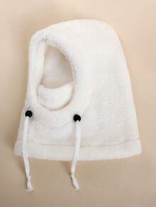 1个纯色儿童毛绒耳罩，带帽子，适合保暖和日常旅行 - 毛絨套頭帽 - 查看 21