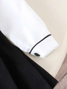 3pcs Girls Elegant Long Sleeve Jacket, Butterfly Print Long Sleeve Blouse, Skirt Set, Autumn/Winter - Black - View 5