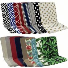 High Back Outdoor Chair Cushions-Water Proof Patio Dining Chair Cushions, Removable Machine-Washable Cover For Camping Beach Picnic Travel 17.72*41.34*1.97in - 黑與白 - 查看 4