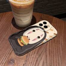 Funda con diseño de hamburguesa deliciosa y adorable personaje. Compatible con teléfonos ,  17,  16 Pro Max,  15 Pro Max,  13 y  12. Fabricada en TPU, ofrece protección contra golpes y caídas. Un regalo ideal para familiares, amigos, seres queridos, parejas y para Halloween. - Blanco - Ver 7