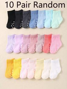 20 Pairs Random Polka Dot Pattern Baby Socks, Suitable For Baby Boys And Girls, Heart-Shaped Anti-Slip Dots, Great For Christmas/Thanksgiving Gifts, Baby Socks, Newborn Socks, Toddler Socks, Infant Socks - Multicolor - View 11