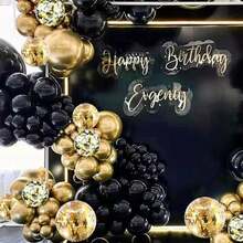 25/50pcs Black And Gold Balloon Set, Includes Metallic Balloons And Latex Balloons, As Well As Gold Sequin Balloons - Foil Sequin Balloons, Elegant And Stylish, Perfect For Weddings, Birthdays, Engagements, Graduations, Valentine's Day, Baby Showers, Bachelorette Parties And Indoor Or Outdoor Party Decorations, Balloon Arches Or Garland Arrangements. - Multicolor - View 2