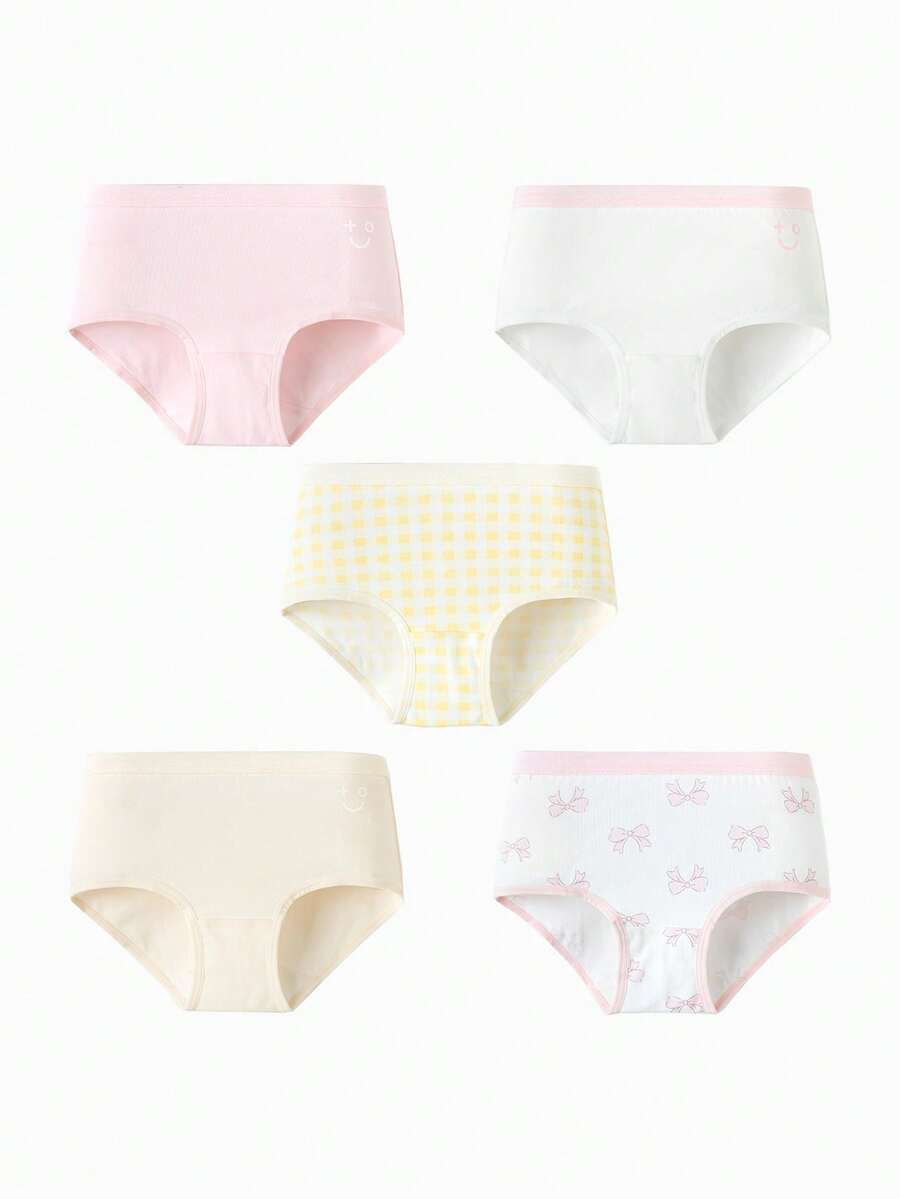 Balabala Young Girls Elastic  Underwear 5 Packs - Red and Yellow - View 1