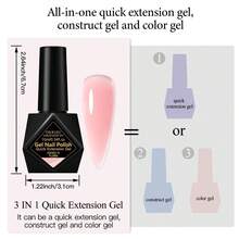 FOUR LILY 4 pièces Gel de construction rapide LILY 10ml, vernis à ongles clair, rose nude, renforçateur d'extension pour nail art