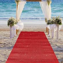 10 X 2.3 Ft Neoprene Carpet Runner Reusable Plastic Floor Runner Non Slip Rubber Backed Rugs For Hallway Aisle Carpet Roll For Wedding Party Decor Prom Business Outdoor(Light Red),2'4inchx10'(Rectangular),LightRed - LightRed - View 3
