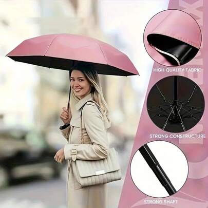 A Fully Automatic Folding 12-Rib Reinforced Sun Umbrella With UV Protection. Large Double-Layer Black Rubber With UPF 50+ Sun Protection. Portable, Wind-Resistant Business Umbrella. One-Click Opening And Closing. Suitable For Men And Women. Three-Fold Or Five-Fold. Mother's Day Gift