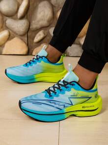 Road Running Shoes, Lace-Up, Shock Absorbing, Breathable Sports Shoes, Road Running Sneakers, Mesh, Lightweight, Casual Training Shoes, New Running Shoes - Blue - View 2