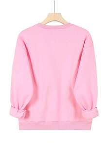 Hoodies For Women2025Women's "STRONGER Than The Storm" Motivational Crew Neck Sweatshirt - Vibrant Green Casual Pullover With Heart Accents, Cozy Fall - 粉色 - 查看 2