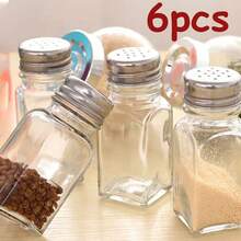 2个/8个玻璃调味瓶，胡椒粉瓶，盐调味品储物罐，家居厨房用品 - 透明色 - 查看 13