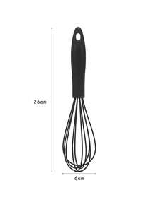 10" & 12" Black Silicone Whisk Set - For Cooking, Blending, Whisking, Beating, Stirring