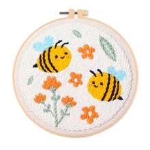 One Embroidered Perforated Embroidery Set With Bee And Butterfly Patterns(Style Random)