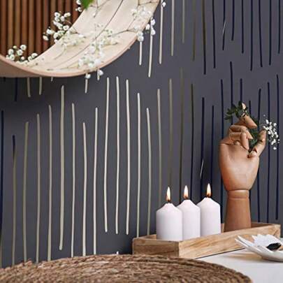 STENCILIT Ink Lines Wall Stencil For Painting 2 Pack Of 17x39 In Geometric Wall Stencils For Large Patterns Modern Large Wall Stencils For DIY Home Decor And Interior Design Projects