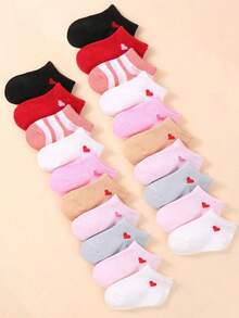20 Pairs Baby Girls Heart Socks | 10 Pairs Baby Unisex Socks For Toddlers | Solid Color & Heart Pattern & Striped Design | Baby Socks | Newborn Socks | Toddler Socks | Soft & Comfortable | Suitable For Boys & Girls | Holiday Gift Halloween Thanksgiving Christmas - Multicolor - View 13