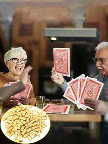 6件套创意收藏人偶，高品质金条复制品，实心锌合金材质，镀金表面，财富象征，中等尺寸，家居装饰礼品，生日扑克牌游戏道具，情人节派对游戏代币，桌面游戏筹码