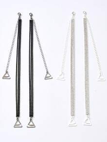 2 件水钻肩带装饰性胸罩肩带，可调节女士新娘内衣配饰，适合狂欢