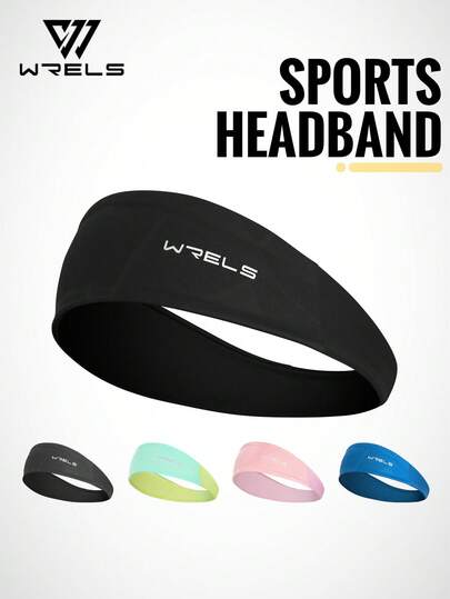  WRELS 轻盈透气吸湿弹力运动头带和腕带套装，女士款 - 简约防滑头带，跑步、健身、网球、羽毛球、瑜伽和普拉提的理想之选