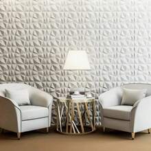 20pcs Paneles Decorativos 3D PVC 30*30cm - Blancos Impermeables para Hogar, Paredes y Interiores - Blanco - Ver 2