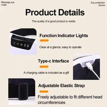 眼部按摩器，眼罩按摩器，多档速度调节，可调节头带，便携式眼罩，缓解眼疲劳，有助于改善睡眠，适合作为送给妈妈、爸爸、女士和男士的生日礼物。 - 白色 - 查看 10