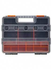 五金工具收纳盒 - 多隔层可拆卸隔板塑料整理盒，手表配件分类整理盒，可拆卸网格设计，可定制存储空间，PP塑料材质，耐冲击耐磨，透明盖方便查看内部物品 - 黑色 - 查看 5