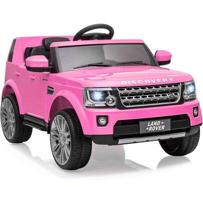 Camión eléctrico infantil Land Rover de 12V con licencia oficial | Coche teledirigido para niños pequeños y mayores | Juguete eléctrico 2 en 1 con control parental, suspensión de muelles, 3 velocidades, luces LED y música
