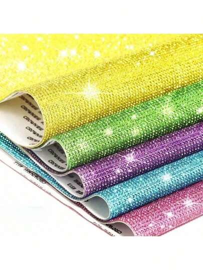 1pc, Self-Adhesive Rhinestone Applique, Multi-Coloured Sparkling Diamonds, Suitable For Clothing DIY, Nail Art, Home Decor, And Party/Festive Accessories.