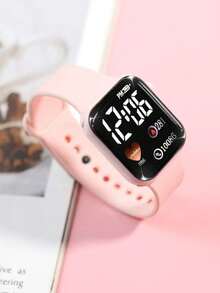 Conjunto de 8/2/1, de moda y elegante, lindo y adorable, reloj juvenil de mujer con pantalla digital cuadrada a muy bajo precio. Es muy adecuado para las manos de las niñas y viene con un conjunto de joyería de strass, pinzas para el cabello, collar, pulsera, aretes y anillo. Es un gran regalo para niñas en Navidad, fiestas y otros festivales.