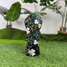 1pc's Black Fashionable Floral Four-Leaf Clover Design Golf Club Cover Is Suitable For Both Male And Female Outdoor Enthusiasts. Made Of Durable Materials, It Offers The Best Protection For Your Golf Clubs - Black - View 7