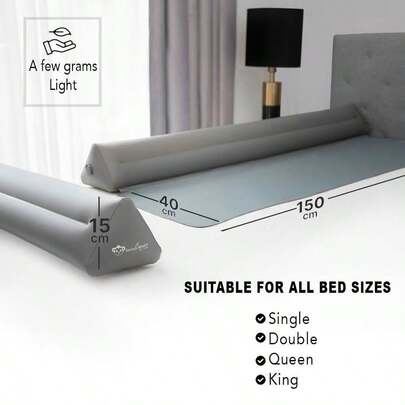 Inflatable Bed Rail For Toddlers | Travel Blow-Up Bed Bumper With Non-Skid Water-Resistant | Portab...