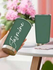 1pc Customized Text Stainless Steel Vacuum Insulated Water Bottle, Customized Cups, Metal Coffee Cups, Keeps Drink Hot Cold Easy To Clean Stylish, Adorable, Colorful Custom, Personalized, Unique Ideal Gifts For Friends, Workers, Home, Office