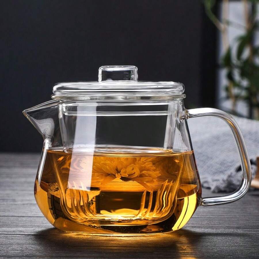 Heat-Resistant Teapot With Glass Tea Strainer Infuser Flower Kettle Kung Fu Teawear Set Puer Oolong Pot Teaware - Multicolor - View 1