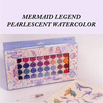 60 Colors Pearlescent Solid Watercolor Pigment Set Portable Durable For Outdoor Sketching Graffiti Design Christmas Gift