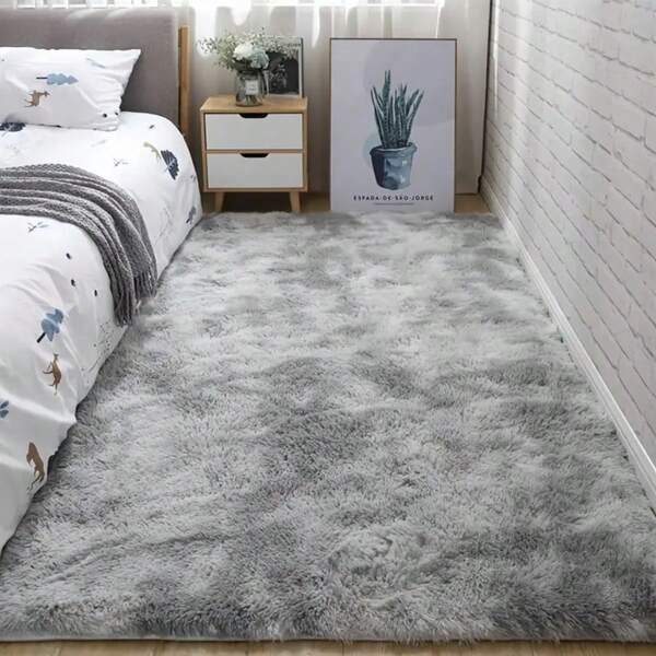 1pc Soft Plush Carpet, Non-Slip Soft Carpet Mat, Very Suitable For Bedroom, Living Room, Bed Decoration