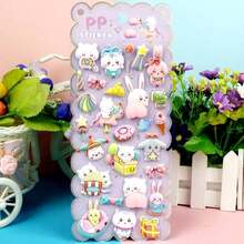 新款可爱屁股减压贴纸，卡通动物贴纸，如熊和兔子，适合儿童，学前奖励贴纸 - 彩色 - 查看 8