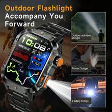 GUHUAVMI 2025 New Men's Outdoor GPS Sports Smartwatch, 2.01inch HD Full Screen Touch, With Strong LED Flashlight, Dual-Band GNSS Positioning, 3ATM Waterproof Swimming Watch, Call Answering, Message Reminder, Health Monitoring, Fitness Tracker Bracelet, GPS Tracking, Compass, Altitude Air Pressure, 540mAh Battery, Multi-Color Strap, Smartwatch For Men, Smartwatch For Women, Compatible With Android And IOS