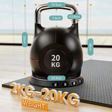 Verstellbare Kettlebell Hantelkugeln für Fitness Kugelhantel  Heim Herren Hantel Training - Schwarz - Übersicht 10