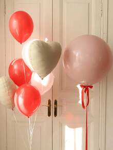 9pcs Cute Bear Balloon Set, Includes Pink Bow Balloons, Pink Magic Bear, Extra Large Pink Latex Balloons, Heart Shaped Foil Balloons, Suitable For Birthday Party, Valentine's Day Party, Bachelorette Party, Baby Shower Decorations - Multicolor - View 4