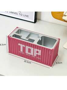 1 Stück kreatives Imitationscontainer Modell Aufbewahrungsbox Deko, geeignet für Stift, Schere, Werkzeug Aufbewahrung auf dem Schreibtisch, Haus, Büro Tischdekoration - Einweihungsgeschenk - Verschiedenfarbig - Übersicht 7