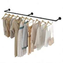 Barra para Colgar Ropa 184 cm - Montada en Pared con 4 Ganchos, para Hogar y Tienda de Ropa - Unitalla - Ver 1