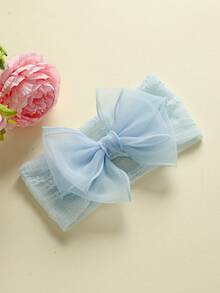 3 pièces Bandeaux tricotés avec nœud transparent pour bébé, accessoires de cheveux style princesse douce pour tout-petits, essentiels pour les tenues quotidiennes et de fête de bébé - Multicolore - Voir 3