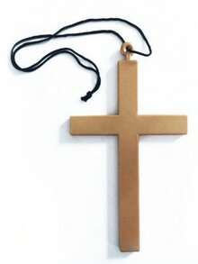 1 Set Nun Costume Accessories - White Collared Hat, Gold Cross Necklace Party - Multicolor - View 4