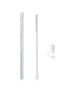 12 ống hút thay thế, 5 nắp ống hút kèm bàn chải, tương thích với bình giữ nhiệt 40oz, 30oz, 20oz, 14oz, phù hợp cho du lịch và phiêu lưu, ống hút kim tuyến tái sử dụng kèm bàn chải, màu hồng trong suốt, đen, tím, xanh dương, cam, phụ kiện cốc tương thích - Nhiều màu - Xem 11