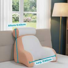 Ergonomic Backrest Pillow For Lumbar Support, Multipurpose, Bedroom, Soft And Comfortable - 榛子 - 查看 3
