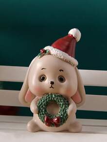 1pc Cute Santa Claus & Christmas Tree Decor, Miniature Landscape Ornament, Delicate Desktop Or Outdoor Decoration